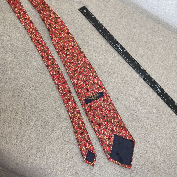 Brooks Brothers Tie Men One Size Red Silk Bridle Equestrian Office Work Career - Picture 5 of 6